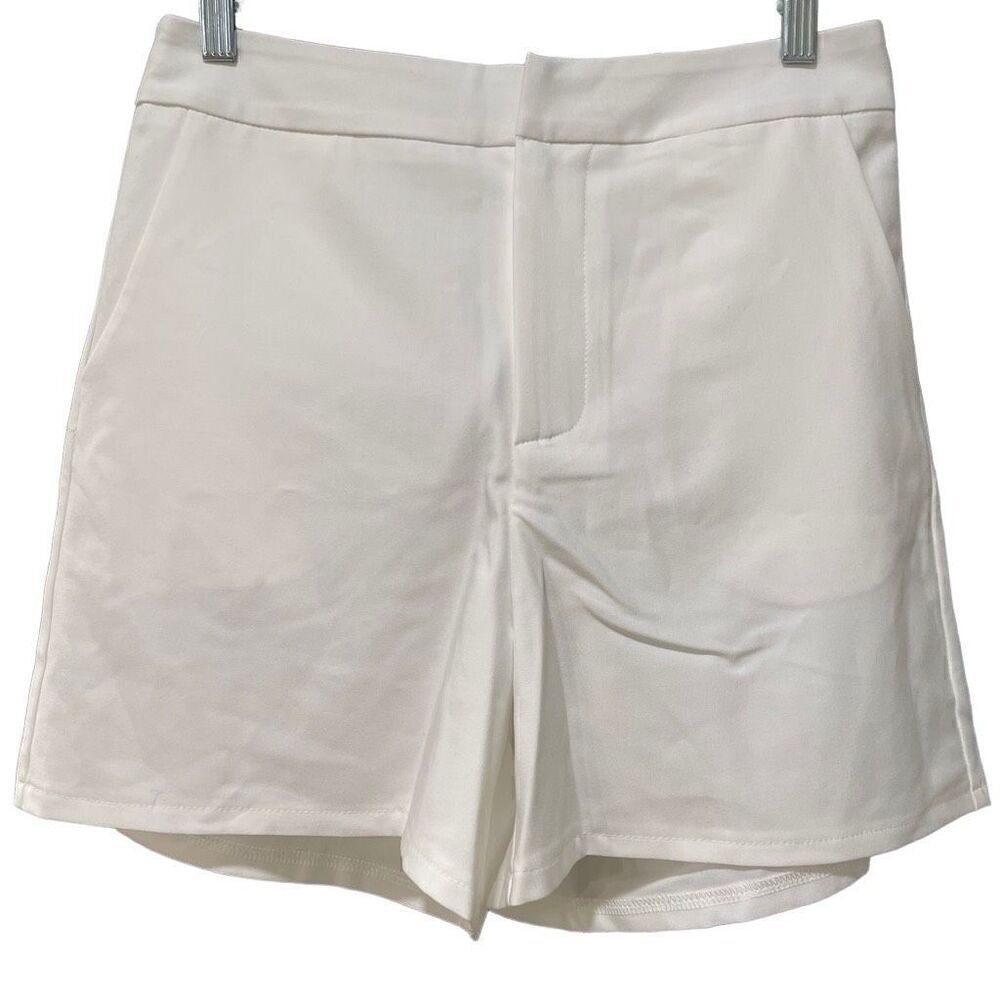 Princess Polly Shorts Womens 6 White High Rise Flat Front Daisy Dukes Coquette